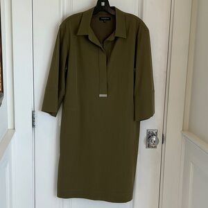 Lafayette 148 NY Khaki Long Sleeve Dress